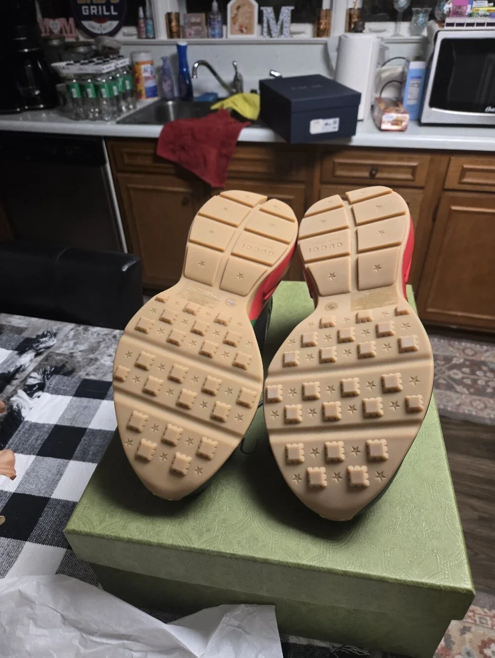 Gucci Black Sneakers with Red & Green Side Stripe